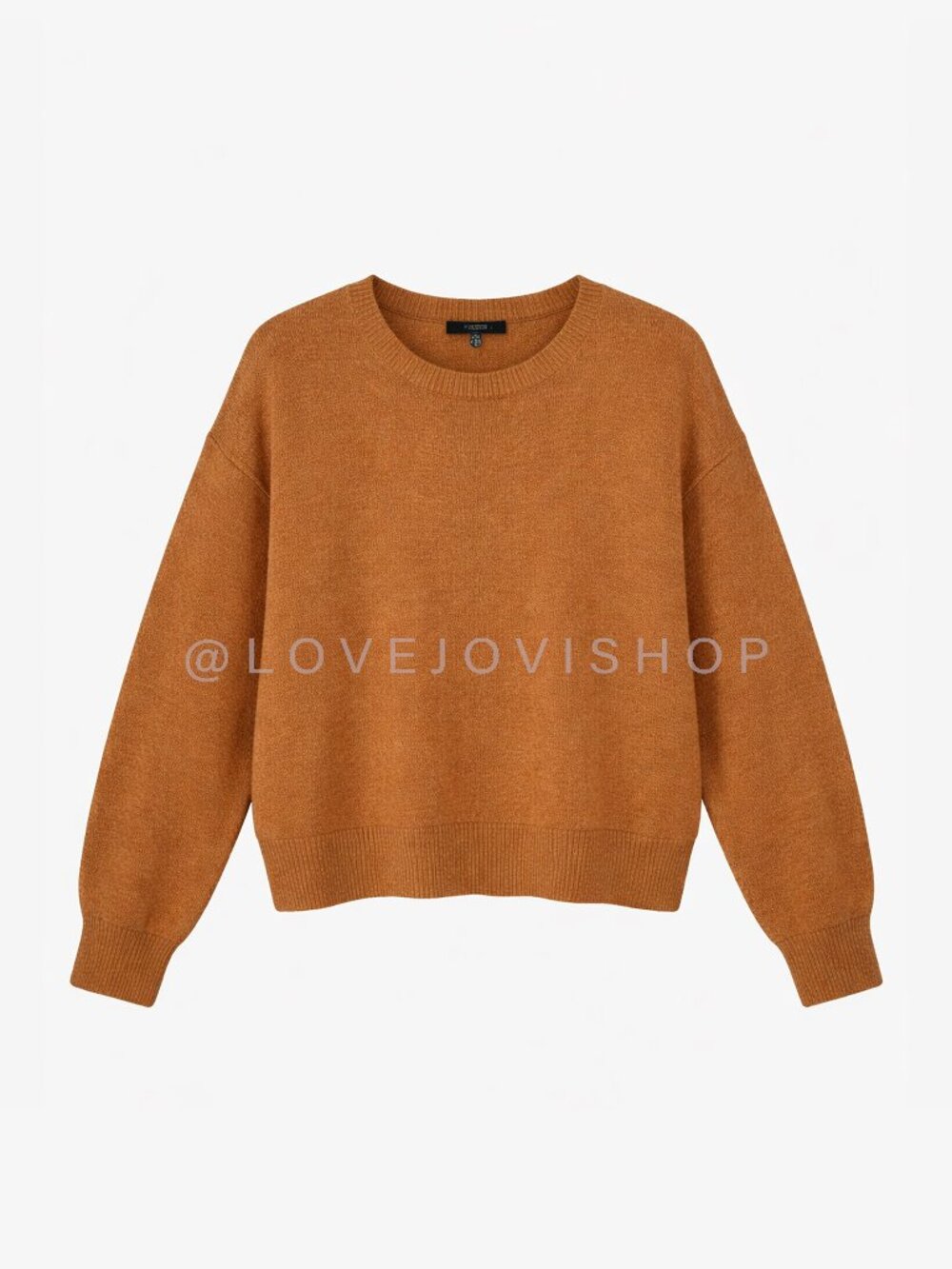 Sweater | Fore Collection Camel Tan Crewneck Knit Pullover Classic | Heirloom L